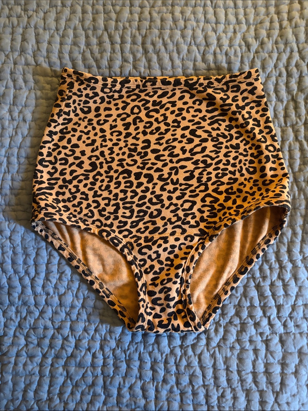 ARQ High-Waist Leopard Print Bikini Bottoms - Tan and Black